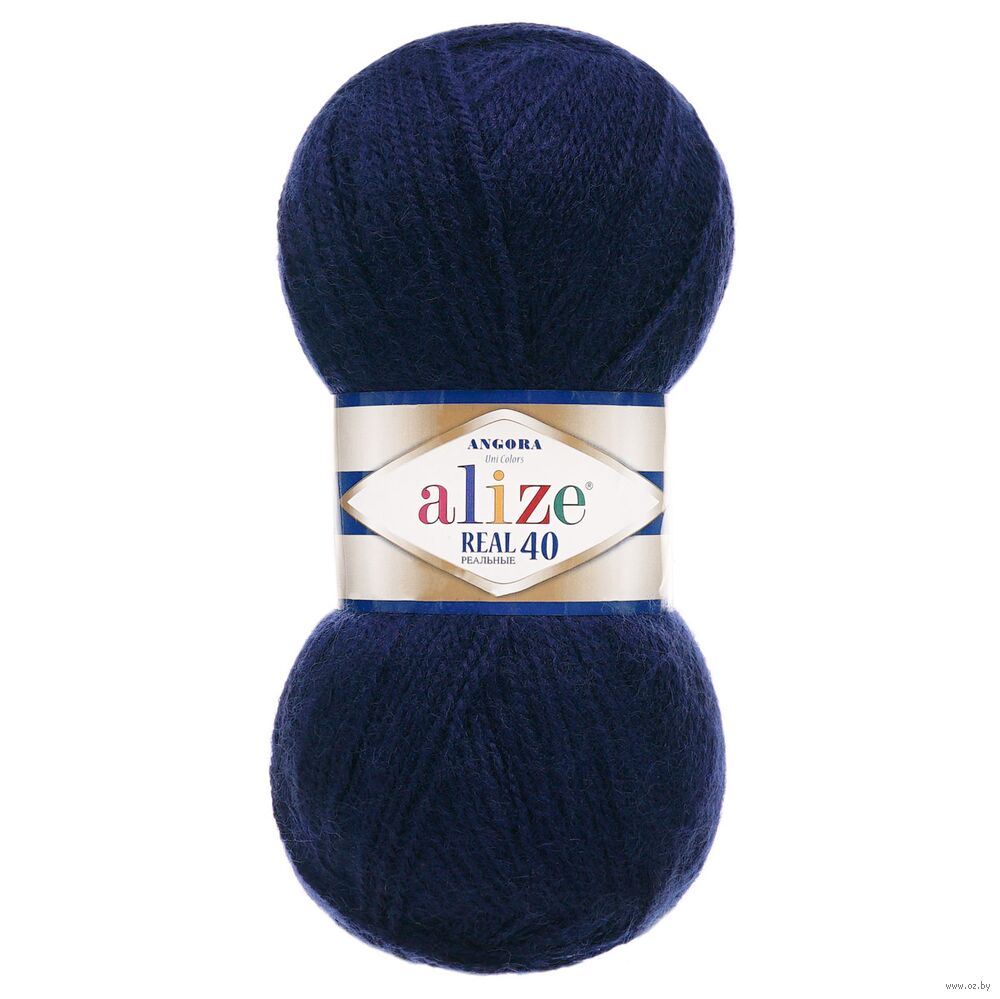 Пряжа "Angora Real 40 №58" (100 г; 430 м; темно-синий)
