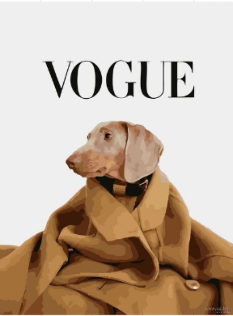Картина по номерам "Такса Vogue" (300х400 мм)