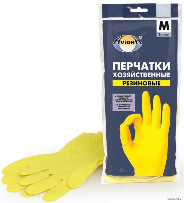 Перчатки хозяйственные резиновые (M; 1 пара)