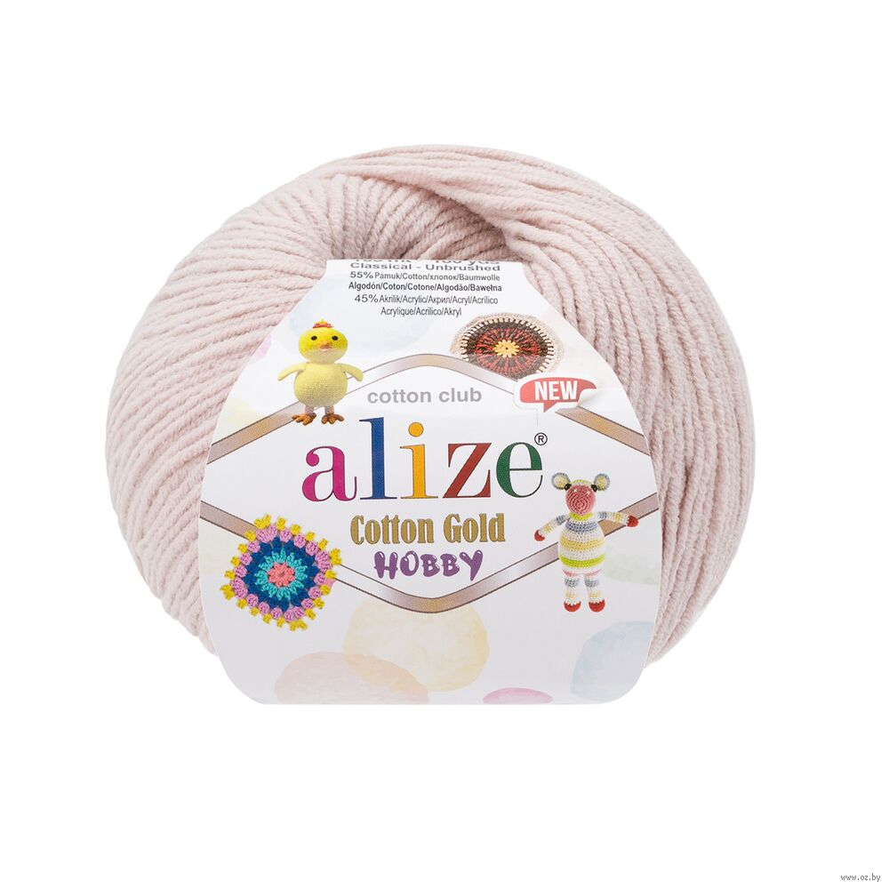 Пряжа "Cotton Gold Hobby New №382" (50 г; 165 м; телесный)