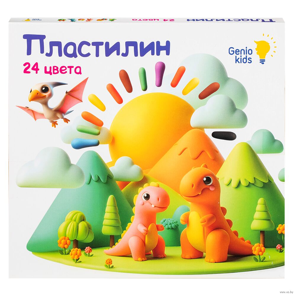 Пластилин для лепки "Восковой пластилин" (24 цвета)