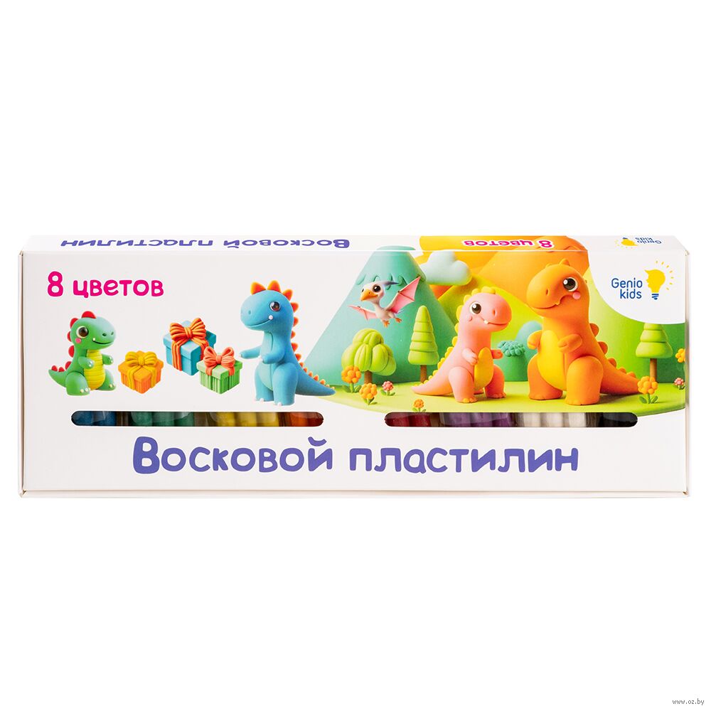 Пластилин для лепки "Восковой пластилин" (8 цветов)