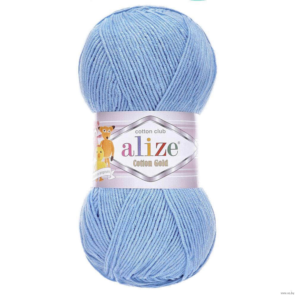 Пряжа "Cotton gold №40" (100 г; 330 м; голубой)