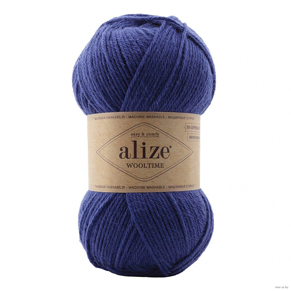 Пряжа "Wooltime №797" (100 г; 200 м; синяя ночь)
