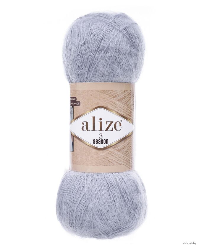 Пряжа "Alize 3 Season №21" (100 г; 500 м; серый)