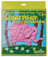 Картина из пластилина "Слон"
