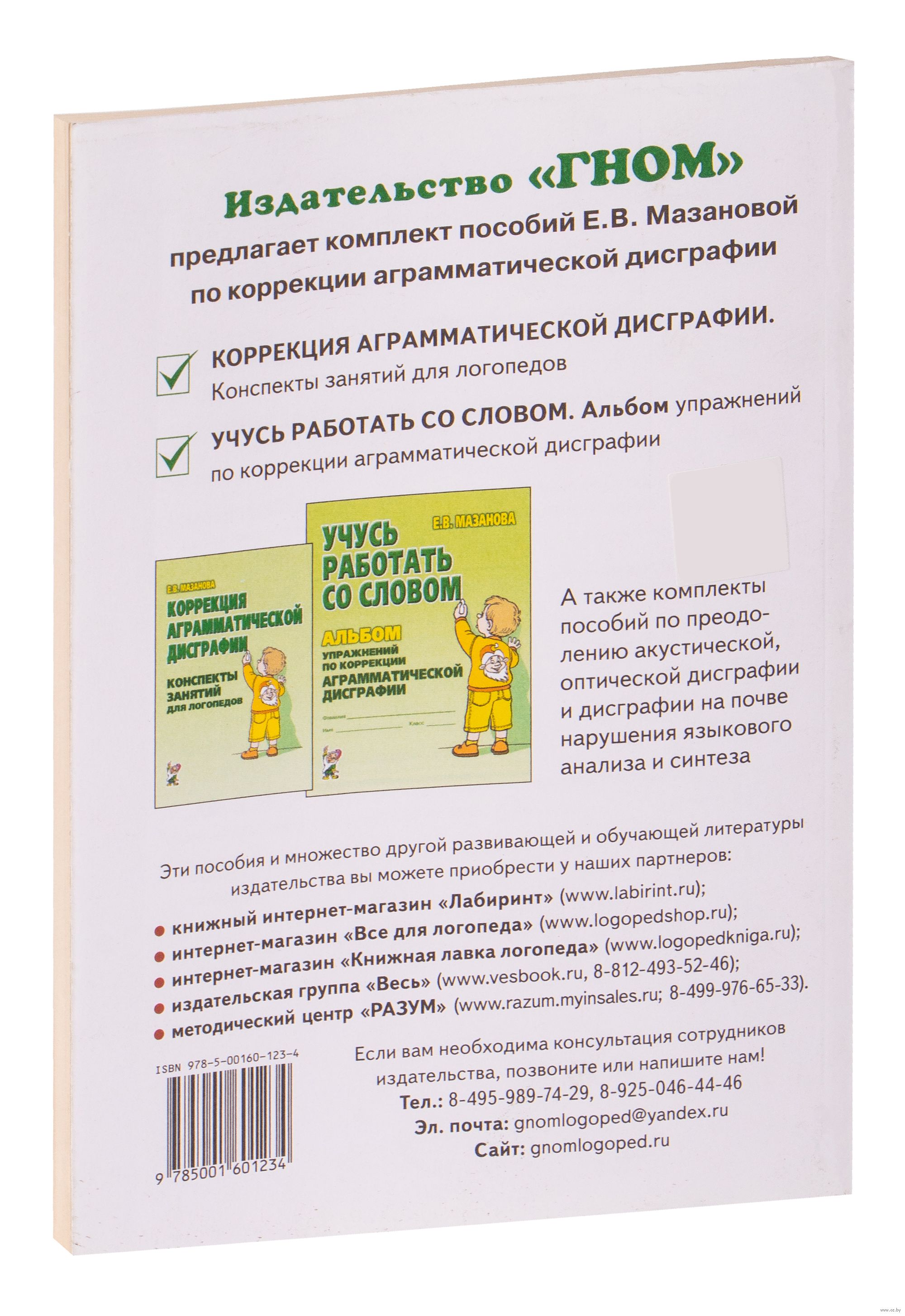 Коррекция аграмматической дисграфии. Конспекты занятий для логопедов Елена  Мазанова - купить книгу Коррекция аграмматической дисграфии. Конспекты  занятий для логопедов в Минске — Издательство ГНОМ на OZ.by