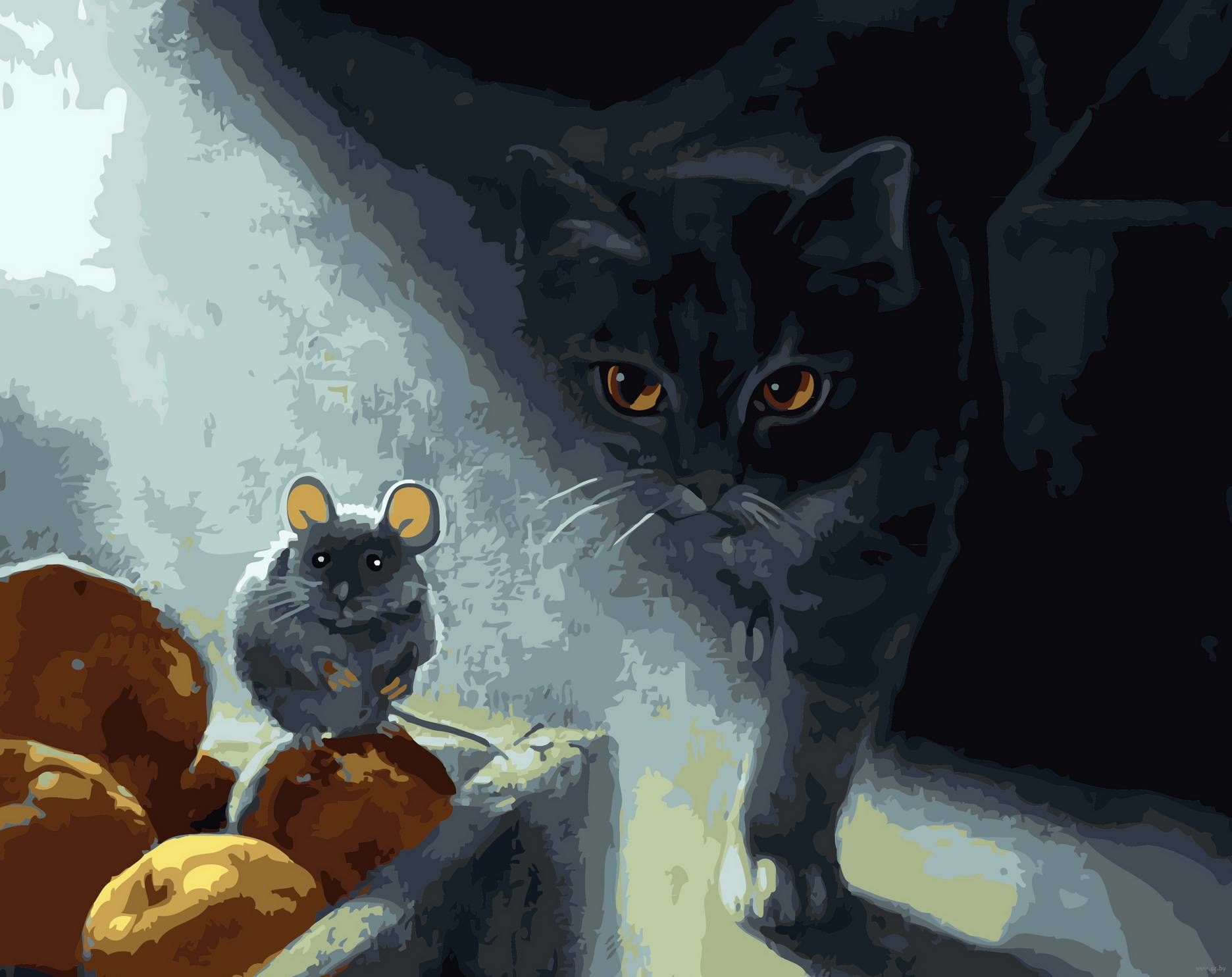 "лунный кот". Кошка мышь арт. Кошка мышь арт. Коты минимализм. Сказочные кошки.