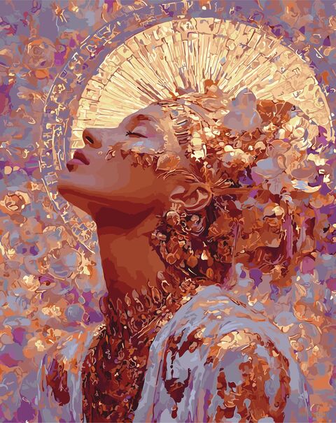 Картина по номерам с золотыми красками "Золотое сияние" (400х500 мм) — фото, картинка