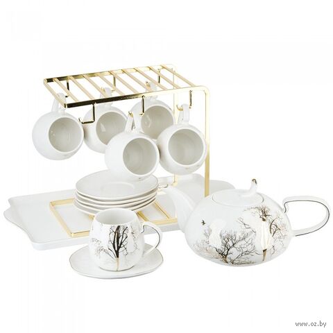 Набор чашек с чайником "5th Avenue. Golden Forest" (15 предметов) — фото, картинка