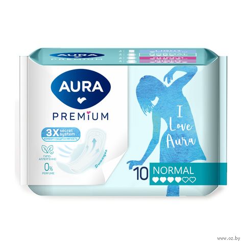 Гигиенические прокладки "Aura Premium Normal" (10 шт.) — фото, картинка