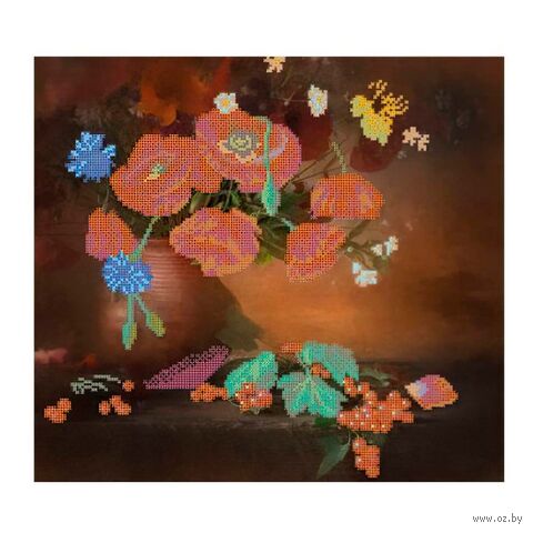 Канва с рисунком для вышивания бисером "Воспоминания о лете" (330х360 мм) — фото, картинка