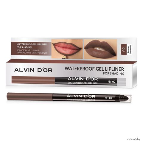 Лайнер для губ "Lipliner For Shading" тон: 02, коричневый — фото, картинка