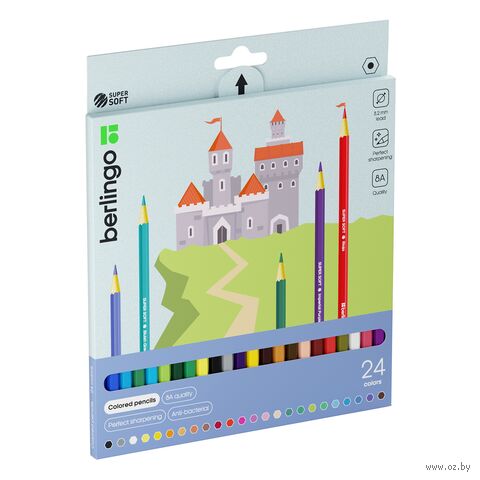 Набор карандашей цветных "SuperSoft. Замки" (24 цвета) — фото, картинка