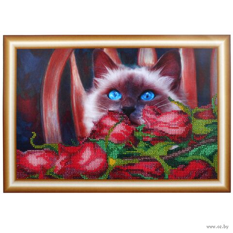 Канва с рисунком для вышивания бисером "Любимые цветы" (200х300 мм) — фото, картинка