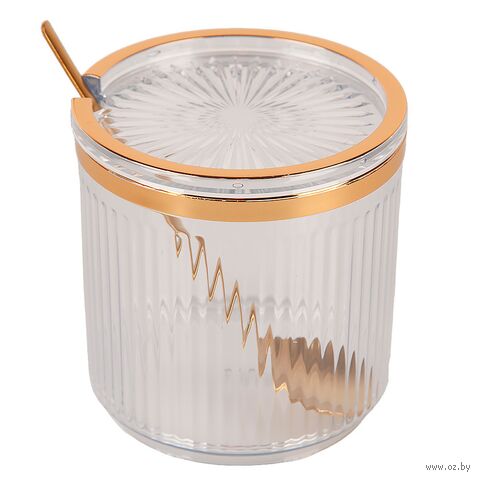 Банка для сыпучих продуктов с ложкой "Nouvelle" (400 мл; белый) — фото, картинка