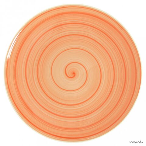 Тарелка мелкая фарфоровая "Infinity" (240 мм; оранжевый) — фото, картинка