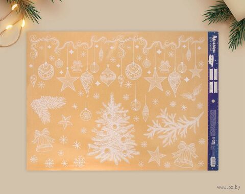 Наклейки для окон "Яркий праздник Новый год" (500х700 мм) — фото, картинка