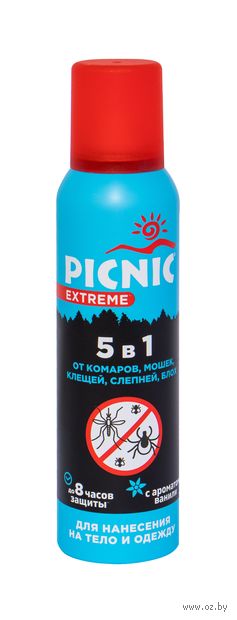 Аэрозоль от комаров "Picnic Extreme" (150 мл) — фото, картинка