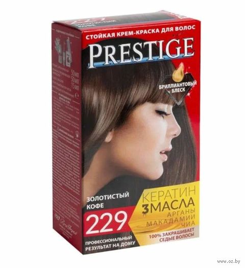 Крем-краска для волос "Vips Prestige" тон: 229, золотистый кофе — фото, картинка
