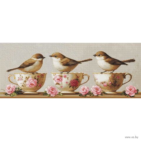 Набор для вышивания "Три изящные птички" (210х520 мм) — фото, картинка