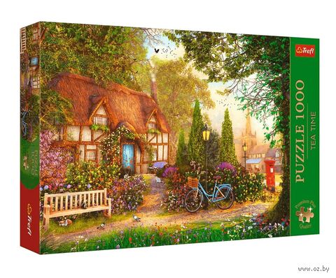 Пазл "Время чая. Коттедж с соломенной крышей" (1000 элементов) — фото, картинка