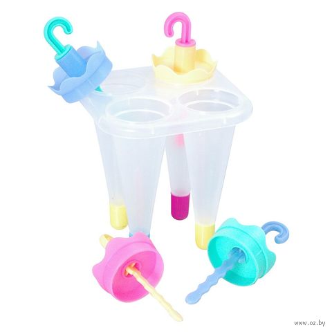 Форма для мороженого на 4 порции "Яркие зонтики" — фото, картинка