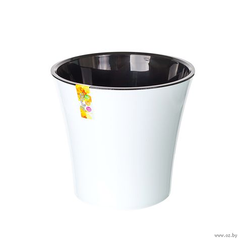 Цветочный горшок "Арте" (3,5 л; белый-чёрный) — фото, картинка