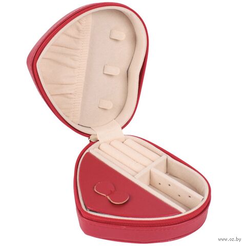 Шкатулка для украшений "В форме сердца на молнии" (12х10х4,7 см) — фото, картинка