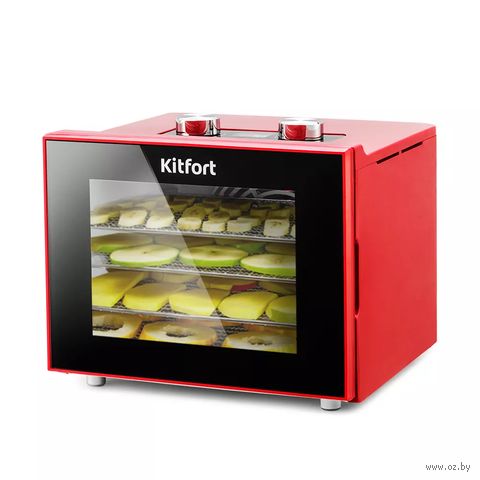 Сушилка для овощей и фруктов Kitfort KT-1915-2 (красная) — фото, картинка