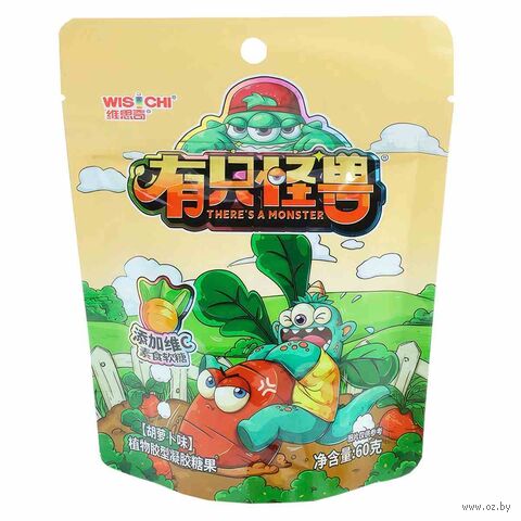 Конфеты жевательные "Wisichi Carrot Pectin Candy. Со вкусом моркови" (60 г) — фото, картинка