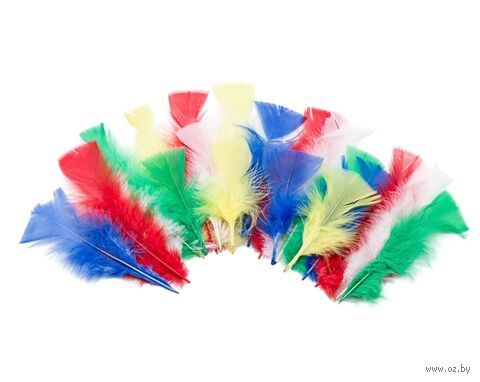 Перо индейки обработанное "Ассорти" (20 шт.) — фото, картинка