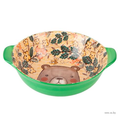 Ёмкость для запекания фарфоровое "Kawaii Forest. Bear" (185х160х55 мм) — фото, картинка