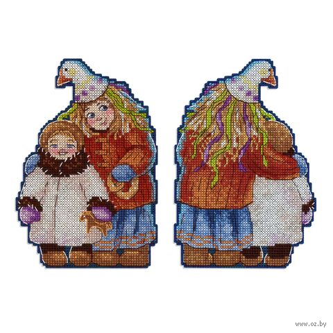 Набор для вышивания на пластиковой канве "Колядки. Детки" (160х110 мм) — фото, картинка