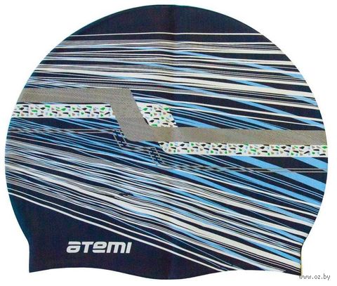 Шапочка для плавания (синяя; графика; арт. PSC424) — фото, картинка
