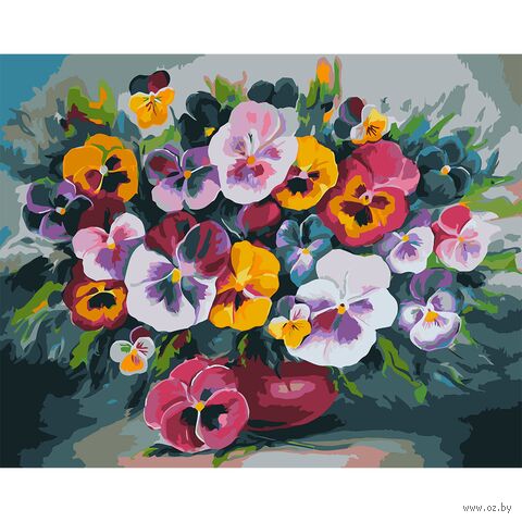Картина по номерам "Анютины глазки. Диана Тучс" (400х500 мм) — фото, картинка
