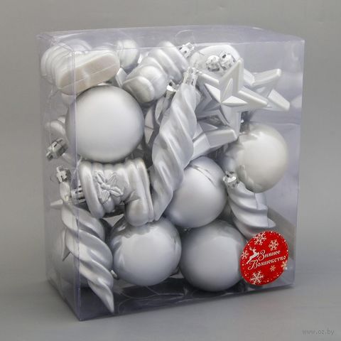 Набор ёлочных игрушек "Глянец с сапожками" (32 шт.) — фото, картинка