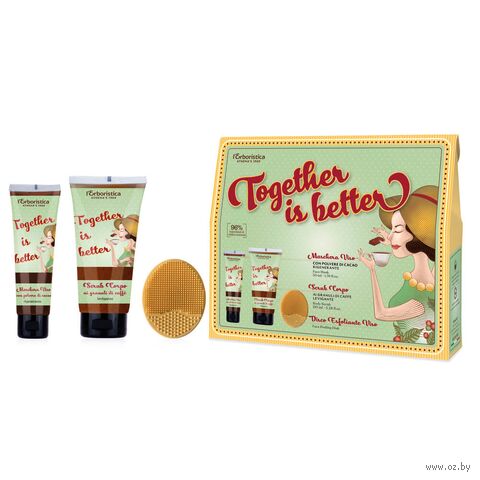 Подарочный набор "Together Is Better Set" (скраб, маска, щетка) — фото, картинка