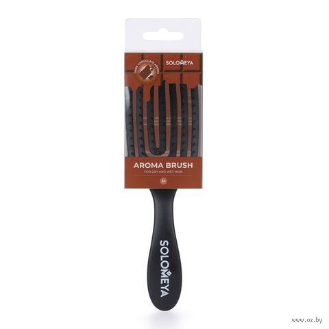 Расческа для волос "Wet Detangler Mini Brush Rectangular Dark Chocolate" — фото, картинка