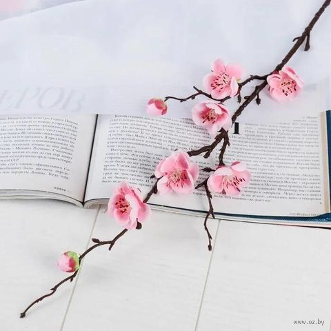 Цветок искусственный "Веточка сакуры" (420х25 мм; розовый) — фото, картинка