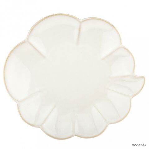 Тарелка мелкая керамическая "Мысли о тебе" (275х250х35 мм; белый) — фото, картинка