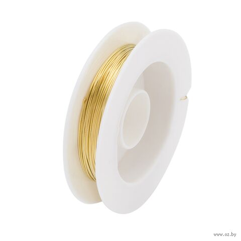 Проволока медная для рукоделия (0,4 мм х 10 м; золото) — фото, картинка