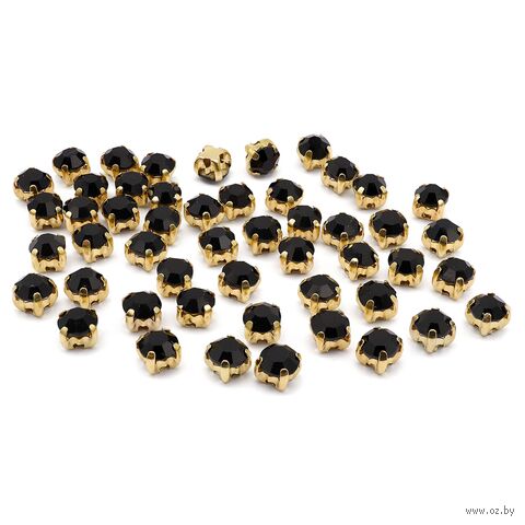 Стразы для рукоделия "Хрусталик" (4 мм; 50 шт.; черный) — фото, картинка