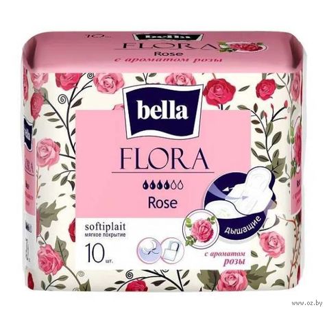 Гигиенические прокладки "Bella Flora. С ароматом розы" (10 шт.) — фото, картинка