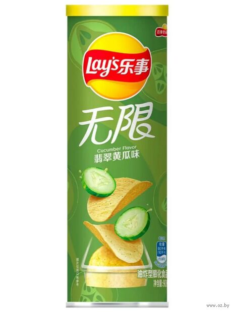 Картофельные чипсы "Lay's Stax. Со вкусом огурца" (90 г) — фото, картинка