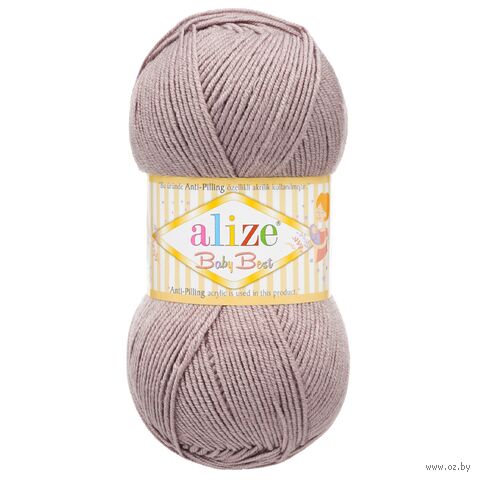 Пряжа "Baby Best №142" (100 г; 240 м; серая роза) — фото, картинка