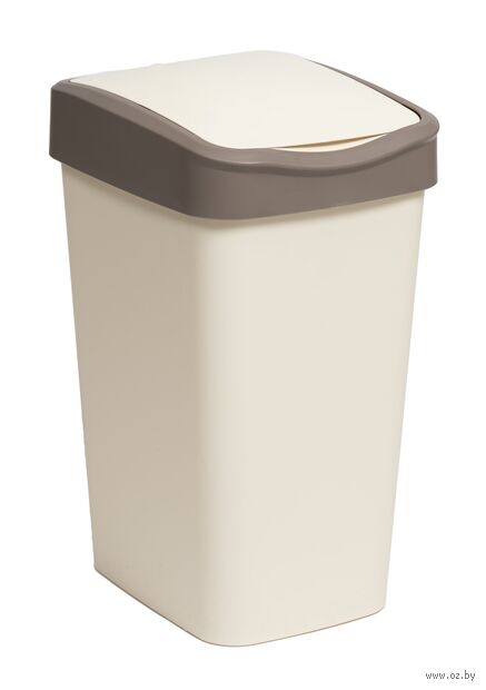 Ведро для мусора "Tandem. С подвижной крышкой" (35 л; слоновая кость) — фото, картинка