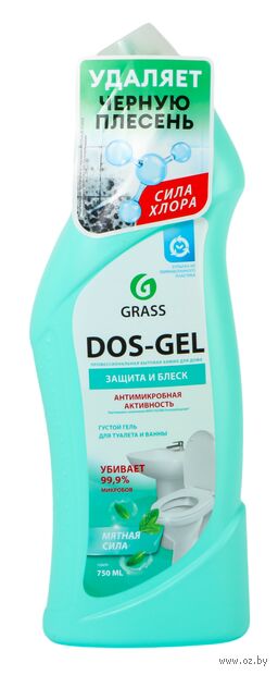 Гель для чистки ванны и туалета "Dos gel. Мята" (750 мл) — фото, картинка