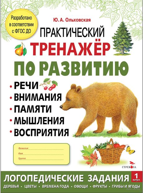 Практический тренажер по развитию речи, внимания. Выпуск 1. Рабочая тетрадь — фото, картинка