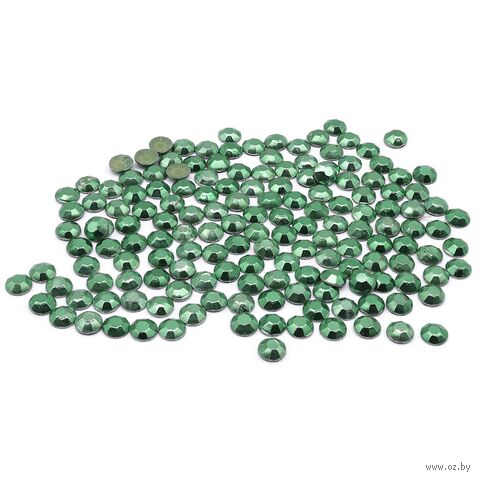 Стразы термоклеевые для рукоделия (3 мм; 150 шт.; темно-зеленый) — фото, картинка